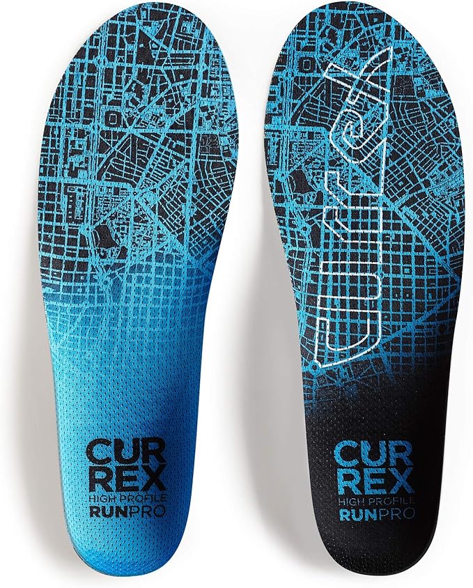 CURREX RunPro Insoles for Running Shoes, Arch Support Inserts to Help Reduce Fatigue, Prevent Injuries, Boost Performance for Men & Women (High Arch, Medium Size)