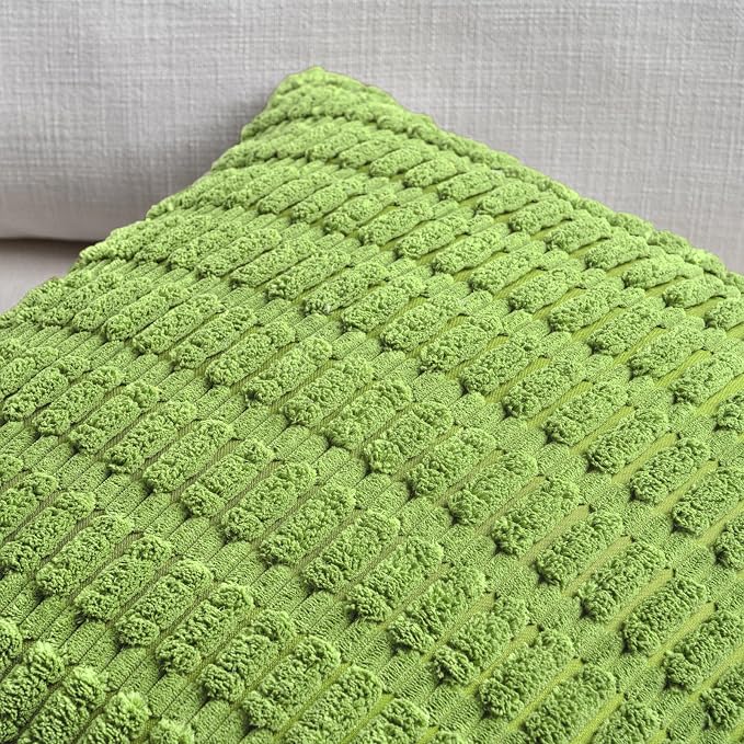 Fancy Homi 4 Packs Decorative Throw Pillow Covers for Living Room Couch Bed, Modern Farmhouse Boho Home Décor Accent Cushion Case, 20" x 12", Lime Green