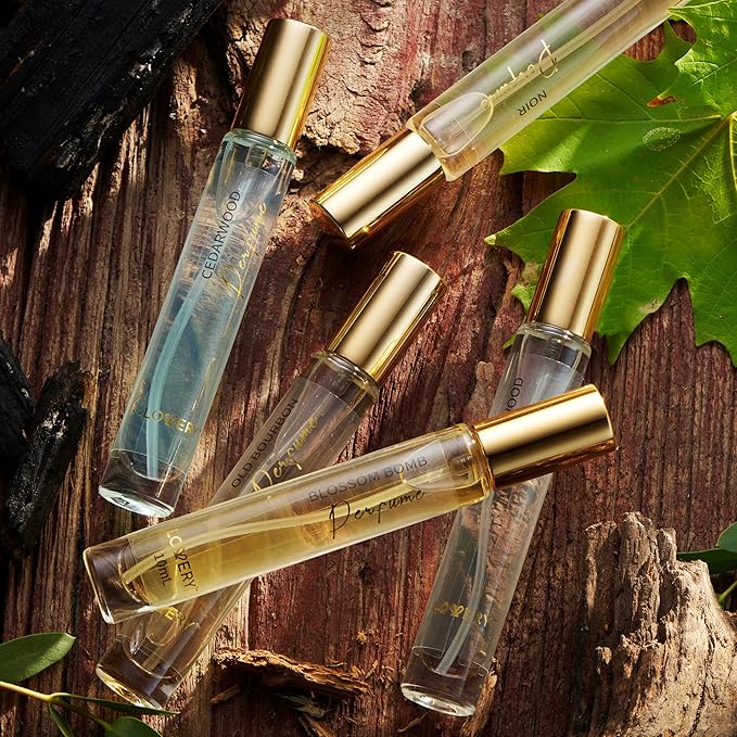 Unisex Mini Perfumes for Women Perfume Gift Set, Fragrance for Men Cologne - 5 Assorted Woody Floral Women's Fragrances & Men's Fragrances Perfume Set, 10ml Large Bottle Samples Eau de Toilette Parfum