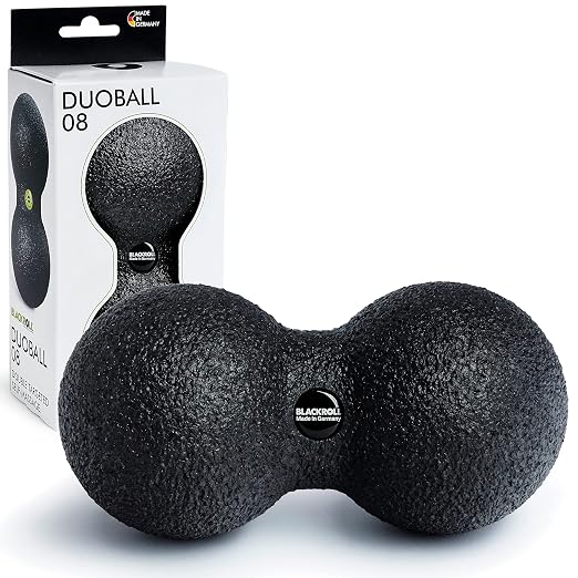 BLACKROLL - DUOBALL 08 Massage Ball, Double Lacrosse Ball Massager for Deep Tissue Massage, Trigger Point Massage Tool for Back, Spine and Shoulder, Muscle Recovery and Relief, Black
