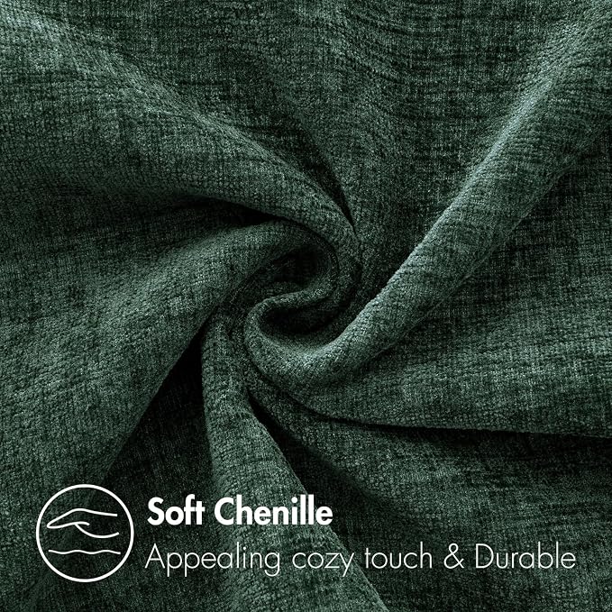 MIULEE Soft Chenille Throw Pillow Covers Green 16x16 Inch Pack of 2 | Modern Home Decor, Classic Decorative Pillows, Solid Dyed Cases, Boho Couch Cushion Covers for Sofa Bed Living Room