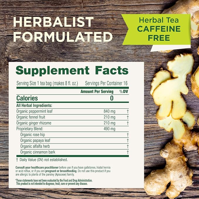 Traditional Medicinals Organic Belly Comfort Peppermint Tea, Kosher, Non-GMO, Caffeine-Free, Compostable - 96 Tea Bags (6 Pack)