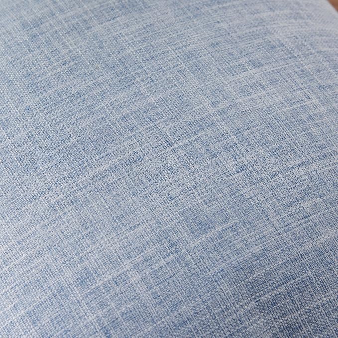 Rustic Linen Lumbar Pillow Covers Set of 2, Blue 12x20in | Textured Pillow Case, Rustic Cotton Linen Fabric, Modern Farmhouse Cushion Covers for Sofa Bed Living Room Home Decor