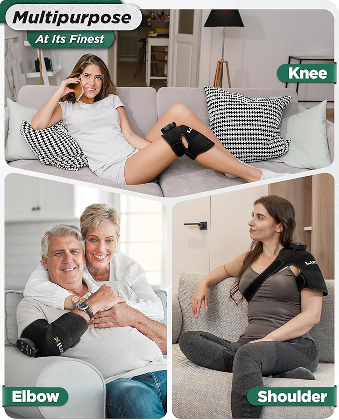 LX19 Red Light Therapy for Knee, Elbow and Shoulder, Triple Chips LED 850 and 660nm, Infrared Therapy for Circulation & Joint Support, Rechargeable, Adjustable Intensity