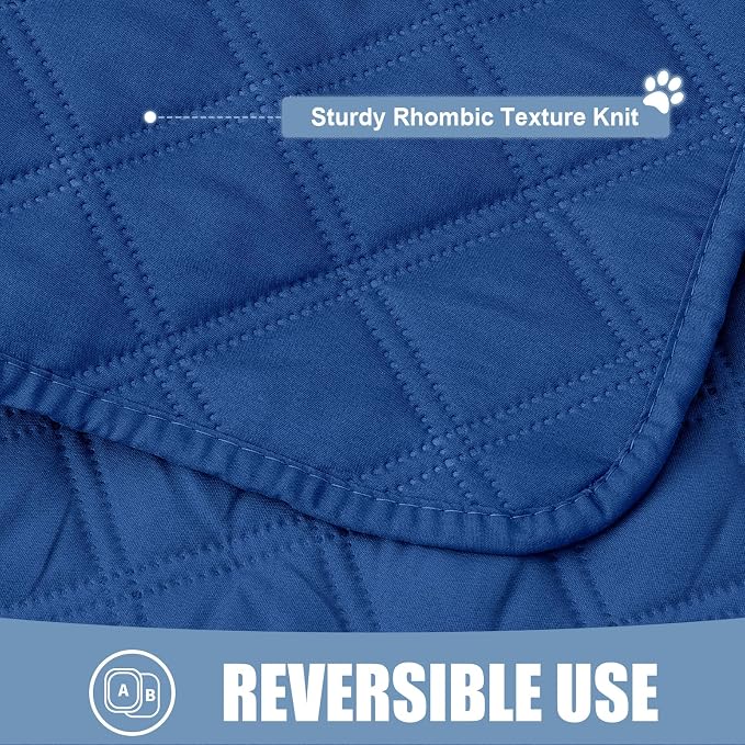 Smiry Waterproof Reversible Pet Couch Covers for Dogs | Pet Friendly, Soft Fabric, Washable Sofa Furniture Protector for Dogs Cat Kids, Checkered (40"x90", Navy/Navy)