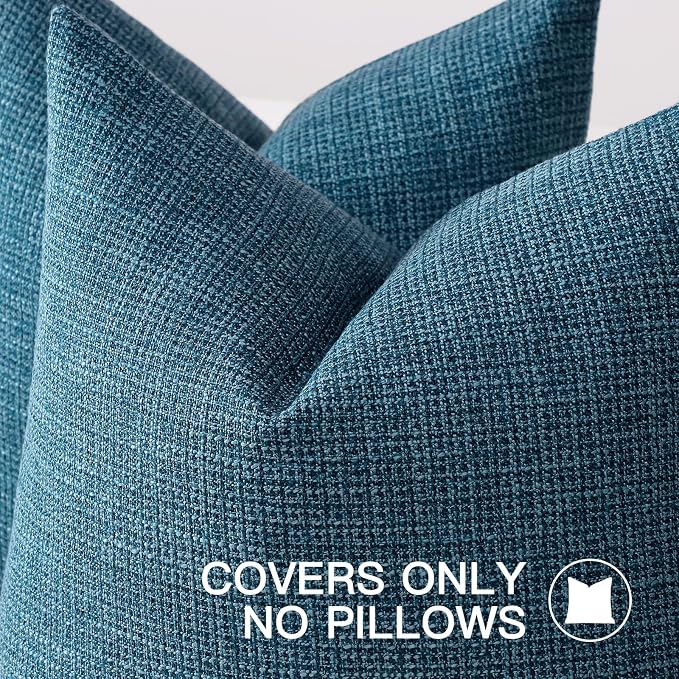 OTOSTAR Linen Throw Pillow Cover Set of 1 Decorative Lumbar Pillowcases Cushion Covers 16x24 Inch for Home Decor Sofa Bedroom Car 40 x 60CM Dark Blue