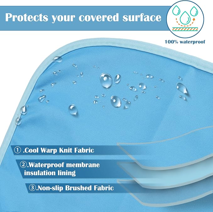 Kritter Planet Waterproof Cooling Dog Blanket, Summer Furniture Protector | 50 x 60 Inch Reversible Mat for Sofa, Bed & Car Seat, Lightweight, Washable & Comfort, Indoor & Outdoor Use for Dogs & Cats