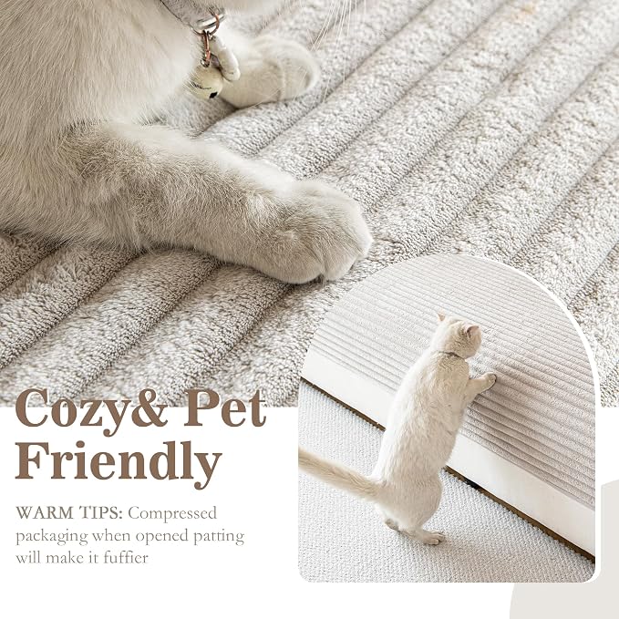 MYSKY HOME Couch Cover L Shape, 100% Waterproof Couch Cover, Couch Covers for Dogs, Non Slip Couch Covers for 3 Cushion Sofa Pet Friendly, Soft Sofa Slipcover Dog Bed Cover Protector, Oat, 35"x70.9"