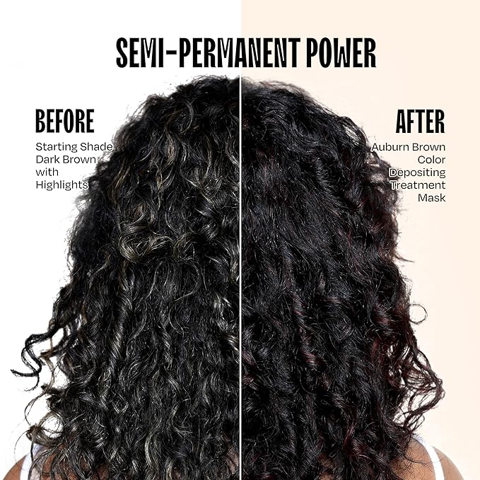 Overtone Semi Permanent Hair Color Conditioner, Auburn Brown, 8 oz, Nourishing, Damage-Free, Color Depositing Mask for All Hair Types with Shea Butter & Coconut Oil, Vegan & Cruelty-Free