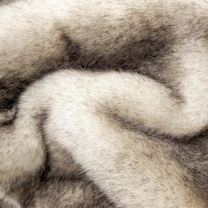 BATTILO Luxury Large Faux Fur Throw Blanket for Couch, 60"x80", Thick | Soft Cozy Mink Plush Warm Elegant Furry Fluffy Faux Fur Blanket for Bed, Sofa, Living Room, Long Pile with Black Tips