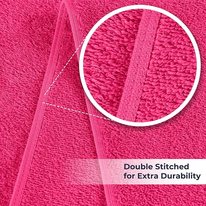 NUKURA 12” x 40” Gym Sweat Towel, 450 GSM, 100% Cotton, High Absorbency, Extra Soft & Quick Dry Workout, Yoga, Pickleball, Padel, Fitness Towel – Pink