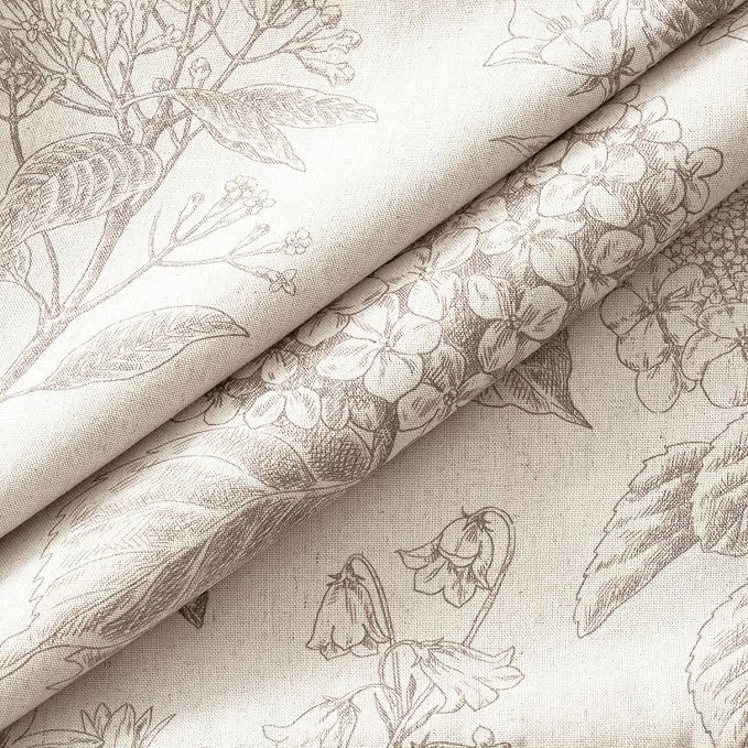 Set of 2 Decorative Floral Pillow Covers 18x18 Inch Light Camel | Neutral Hydrangea Print, Boho Vintage Throw Cushion Covers, Cottagecore Home Decor, for Sofa Couch Porch Bedroom Living Room
