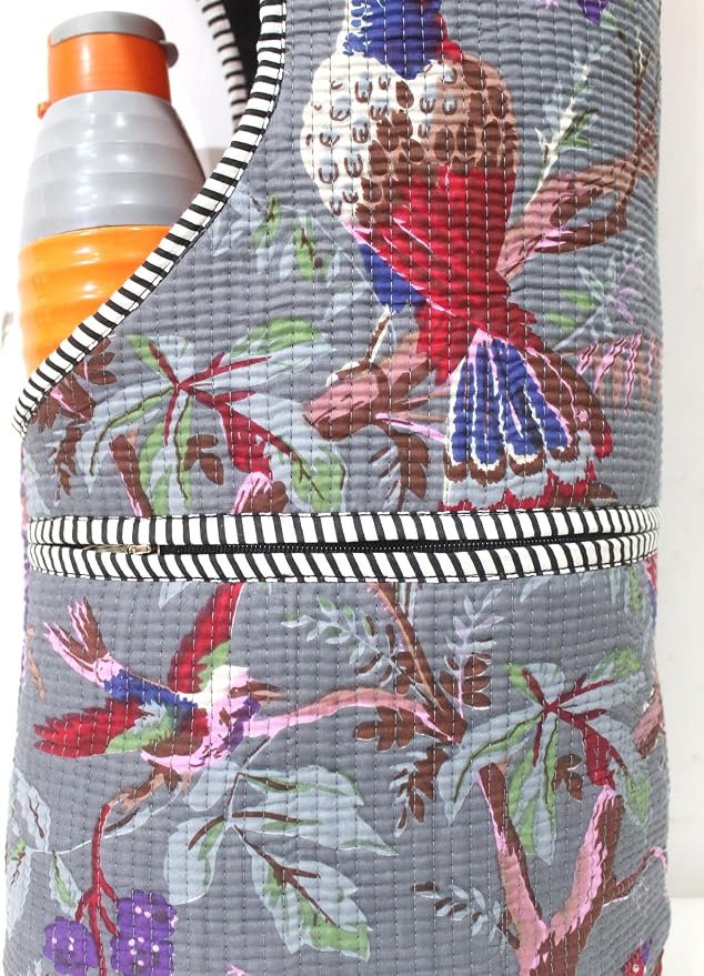 INDIAN CRAFT CASTLE Yoga Mat Bag | Tote Mat Bag | Sling Yoga Tote w/Large Side Pocket & Zipper Pocket | Yoga Mat Carrier Fits Most Size Mats