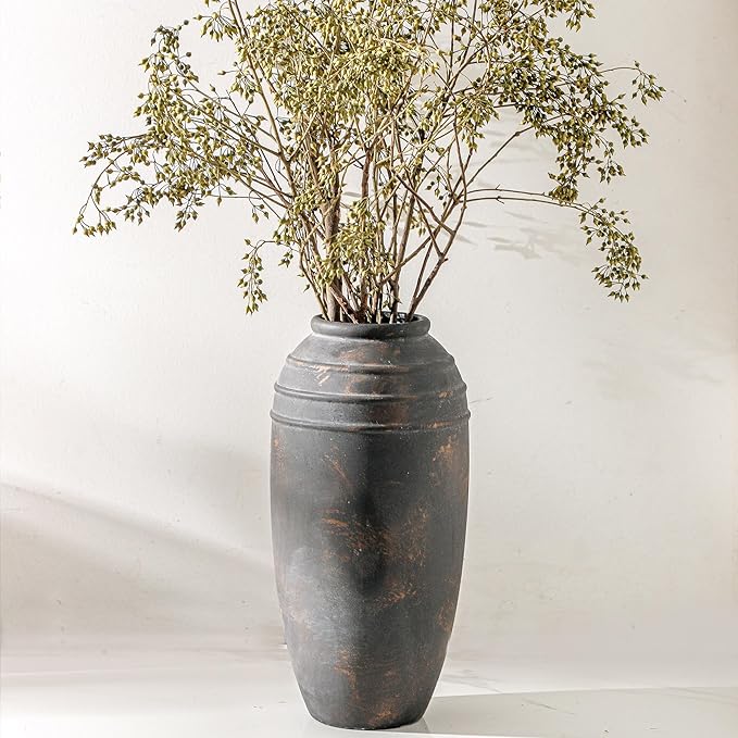 Large Ceramic Flower Vase,12.87 Inch Tall Vase for Home Decor | Farmhouse Decorative Vase for Living Room, Shelf, Entryway,Office,Tabletop Styling,Centerpieces,Housewarming Gifts