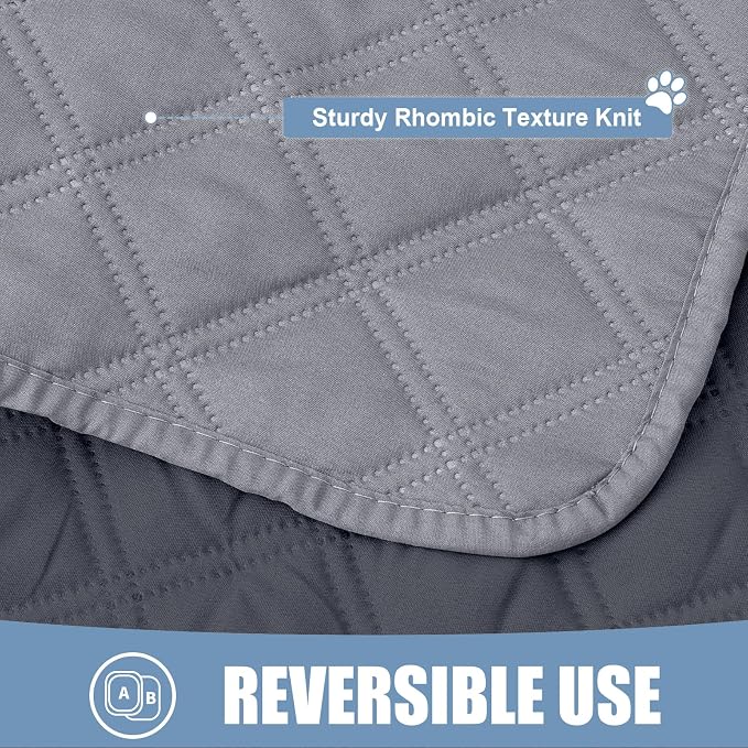 Smiry Waterproof Reversible Pet Couch Covers for Dogs | Pet Friendly, Soft Fabric, Washable Sofa Furniture Protector for Dogs Cat Kids, Checkered (30"x60", Grey/Dark Grey)