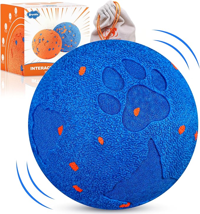 Interactive Dog Ball for Large Dogs, Self Moving Toy with Bouncing & Vibrating, 3.1" Chew-Resistant E-TPU, Indestructible, IPX7 Waterproof, Low Noise, Gift Bag – Perfect for Medium/Large Breed Dogs