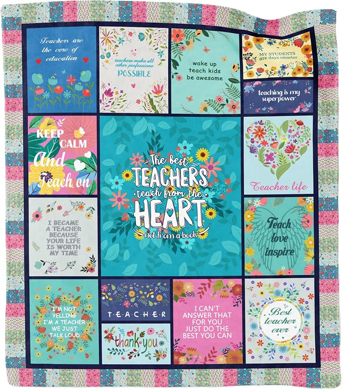Teacher Gifts Blanket for Women Appreciation Gift Graduation Birthday Retirement Thank You Gifts Christmas Back to School Throw Blankets for Teacher 60"x50"