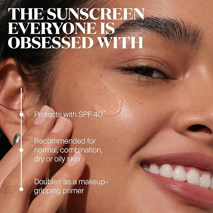 Supergoop! Unseen Sunscreen - SPF 40 - Clear & Invisible Face Sunscreen + Broad Spectrum + Makeup-Gripping Primer - Weightless, Scentless, Oil Free - For All Skin Types & Tones - 1.7 fl oz