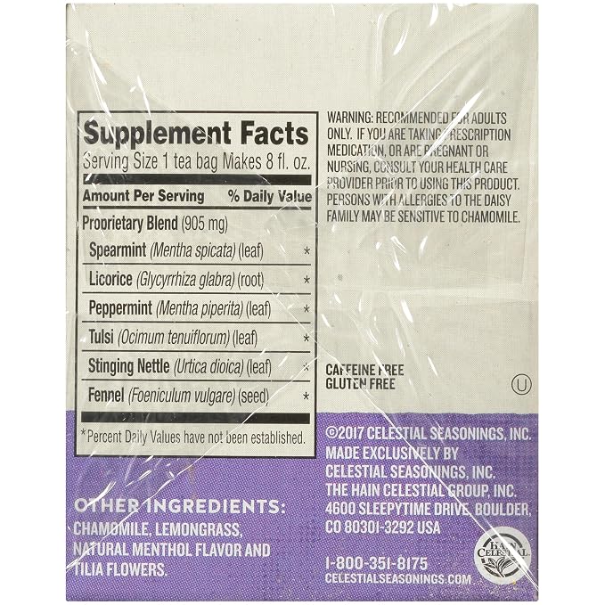 Celestial Seasonings Sleepytime Tea - Wellness Sinus Soother, Caffeine Free - 20 Tea Bags Box, (Pack of 2)