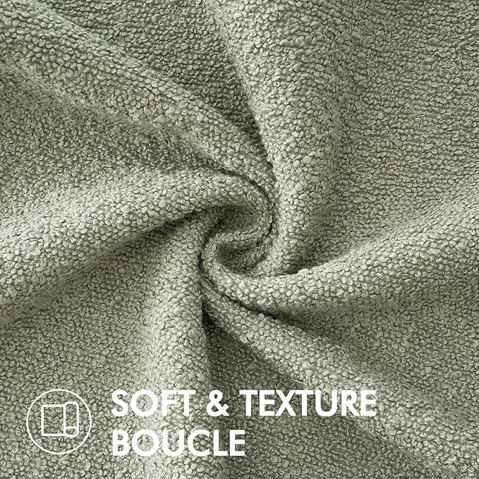 MIULEE 18x18 Decorative Lumbar Boucle Couch Pillow Covers Sage Green | Set of 2 Textured Neutral Throw Pillow Covers, Accent Solid Pillowcases, Sofa Living Room Home Decor
