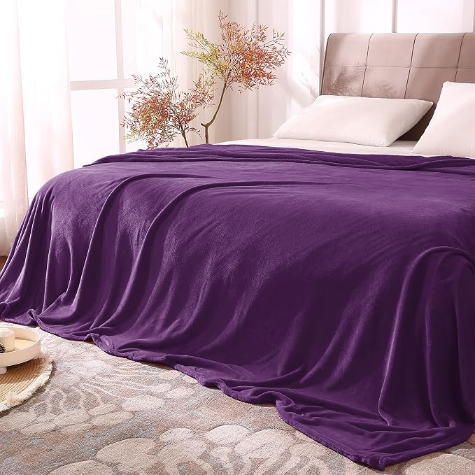 BEDELITE Fleece Blanket Soft Plush Full Bed Blanket Purple 84"x90" | Ultra Soft Fleece, Plush Microfiber, Lightweight Warmth, All Season Comfort, Fade Resistant, Machine Washable, Couch Sofa Bed
