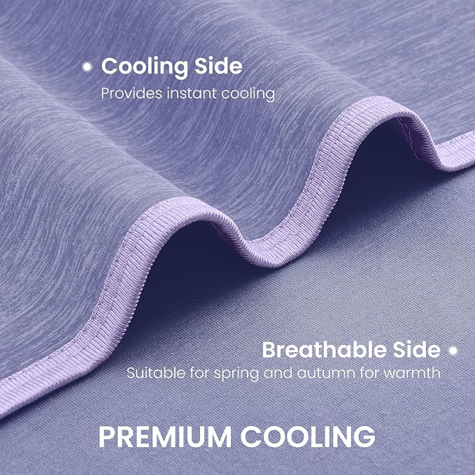 Cooling Blanket Throw 50"x70" for Hot Sleepers Summer Blanket | Absorbs Heat Cold Summer Blanket for Night Sweats & Menopause Q-Max>0.5 Lightweight Breathable Soft Double-Side Cooling