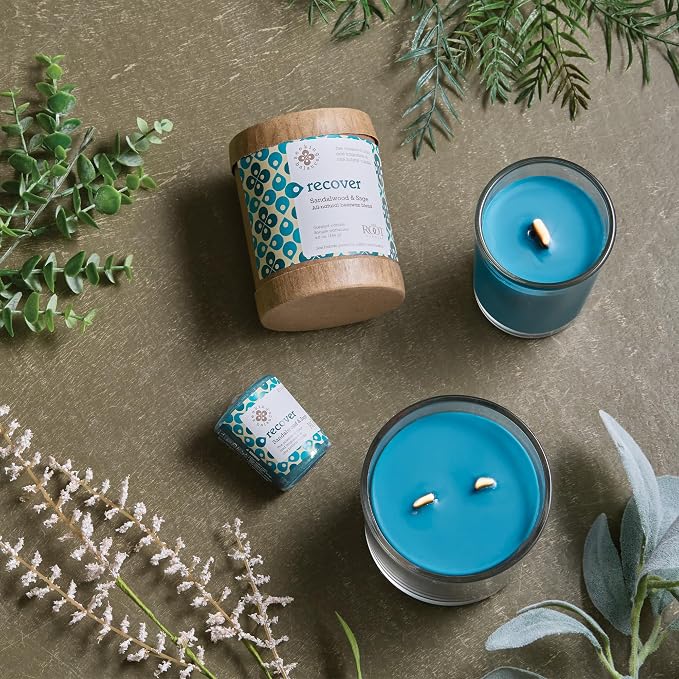 Root Candles Seeking Balance Wood Wick Spa Candle Aromatherapy Candle, 12-Ounce, Restore: Sandalwood & Sage