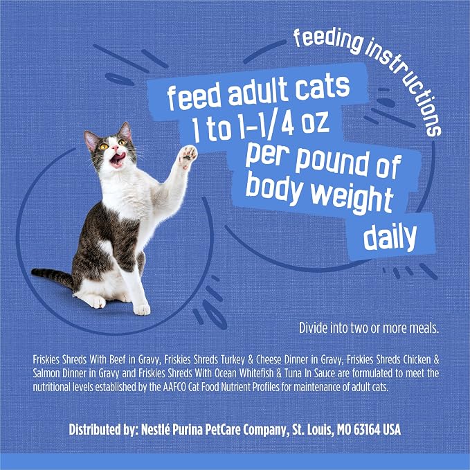 Purina Friskies Gravy Wet Cat Food Variety Pack, Savory Shreds With Beef, Turkey and Cheese Dinner, Chicken and Salmon Dinner, With Ocean Whitefish and Tuna - (Pack of 32) 5.5 oz. Cans