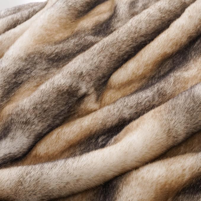 BATTILO Luxury Faux Fur Throw Blanket for Couch, 60"x80", Thick, Smoothly | Large Soft Warm Cozy Plush Furry Fuzzy Mink Fluffy Faux Fur Blanket for Bed, Sofa,Chair, Living Room, Home Decor