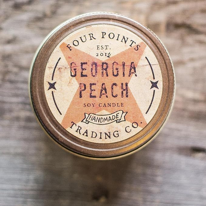 Fresh Georgia Peach Scented Candle with Jar - Soy Candle - Aromatherapy Candle - Great for Birthday, Wedding, Grandma, Mom, Women, Teacher Gifts, and Gift Baskets, Apartment Decor (8 Oz)