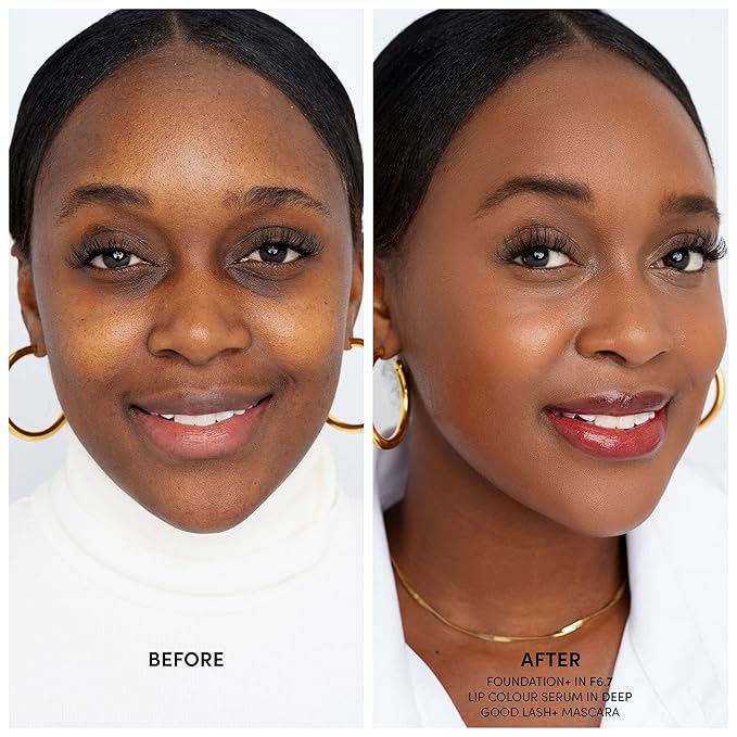 Fitglow Beauty Foundation+ | Vegan Skin-Treating Foundation with Peptides & Plant Collagen | Buildable Medium-Full Coverage, Natural Finish | Hydrating, Anti-Aging, Pore-Friendly | F8-30ml