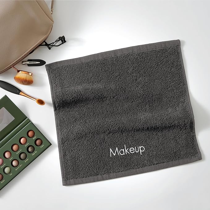 Arkwright Makeup Towels - Bulk Case of 144 - Soft & Gentle Cotton Washcloth Face Make Up Remover, Reusuable Eraser Cloth Essentials for Hosts & Artists, 13 x 13 in, Grey