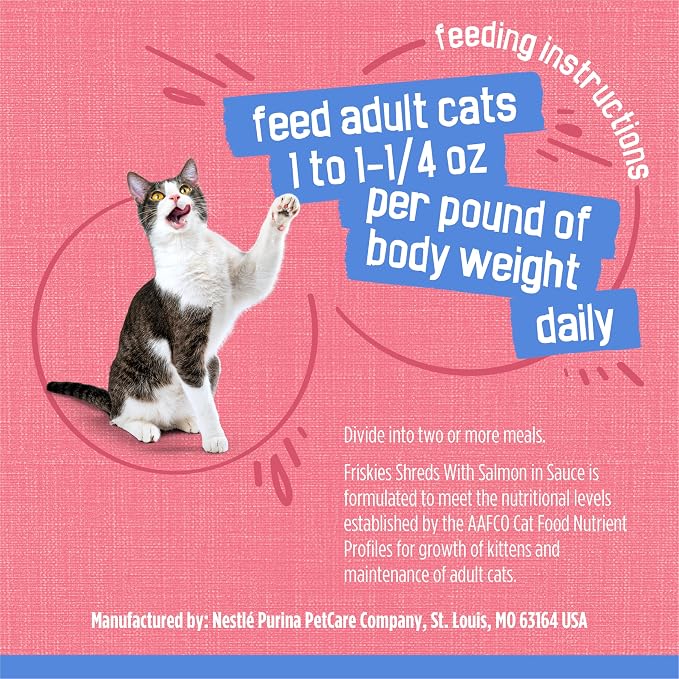 Purina Friskies Shreds With Salmon in Sauce Wet Cat Food - (Pack of 24) 5.5 oz. Cans