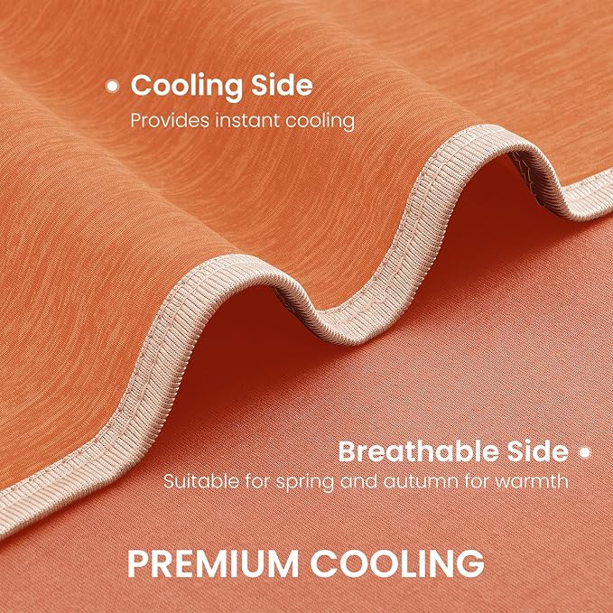Cooling Blanket (90"x90"Queen Size) for Night Sweats Absorbs Heat to Keep Adults Cool on Warm Nights, Q-Max 0.5 Cooling Blankets for Hot Sleepers, Ultra-Cool Lightweight Blanket for Bed | Absorbs Heat Cold Summer Blanket for Night Sweats & Menopause Q-...