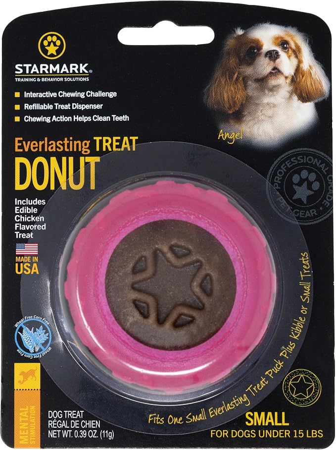 Starmark Everlasting Treat Donut Chew Toy for Small Dogs Under 15 pounds