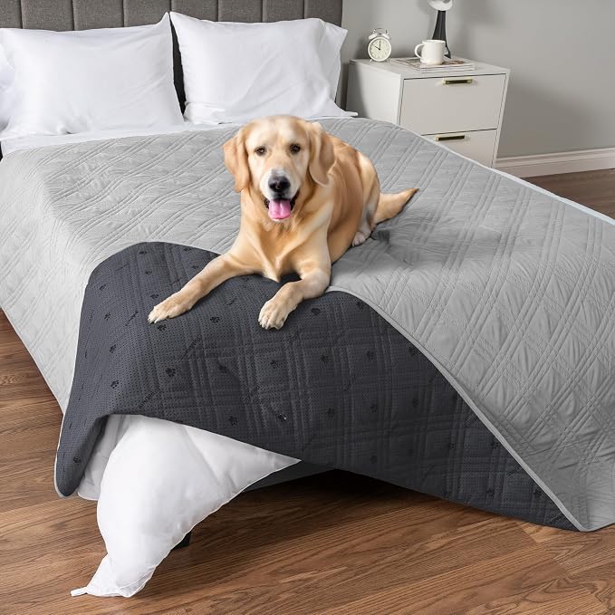 PetAmi Waterproof Couch Cover for Dog Bed Sofa Blanket 102x82 Light Gray