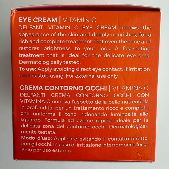Delfanti-Milano • VITAMIN C EYE CREAM • Fast Result • Vegan • Made in Italy