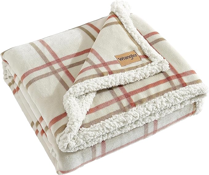 Wrangler - Throw Blanket, Soft Plush Fleece Bedding, Western Decor for Bed or Couch (Colt Bright Orange, 50 x 60)