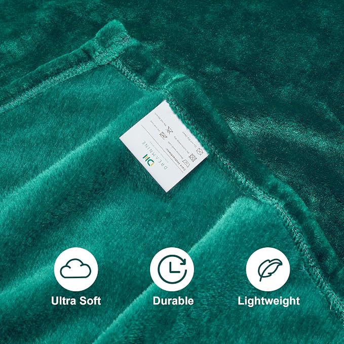 DREAMNINE Extra Large Soft Comfy Fluffy Fleece Bed Blanket King Size 90" x 108",Luxury Decorative Fuzzy Blanket for Women Girl,Big Cozy Shaggy Warm Flannel Blankets for Winter Autumn Pets,Forest Green