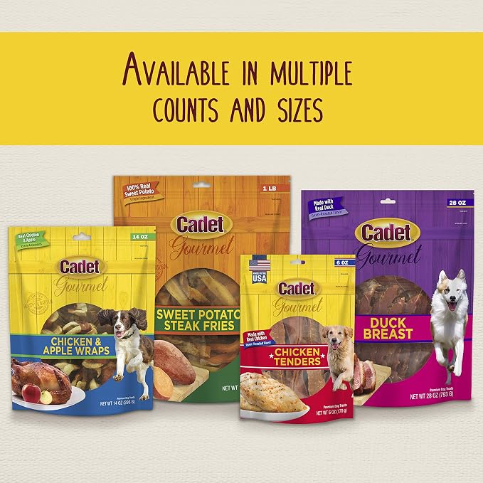 Cadet Gourmet Chicken Wrapped Biscuits Dog Treats, 14 oz | Made with real chicken, dog treats wraps, crunchy healthy dog treats, great for training, for small & large breeds