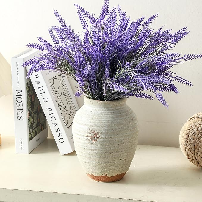 Ceramic Decorative Flower Vase 7.4 Inch Pottery Rustic Farmhouse Boho Terracotta Vase for Home Decor, Table, Living Room, Bathroom, Shelf, Mantel Decoration