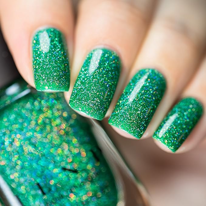ILNP Hide and Seek - Shamrock Green Holographic Sheer Jelly Nail Polish