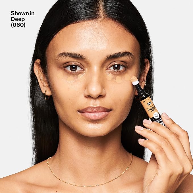 Revlon ColorStay Skin Awaken 5-in-1 Concealer, Lightweight, Creamy Longlasting Face Makeup with Caffeine & Vitamin C, For Imperfections, Dark Circles & Redness, 060 Deep, 0.27 Fl Oz