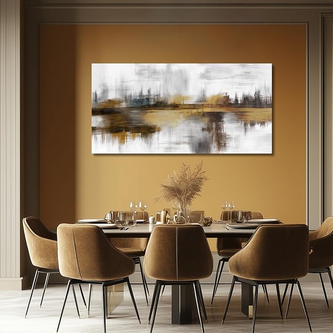 Belmrxne Large Abstract Wall Decor Brown and Grey Wall Art for Living Room Aesthetic Canvas Painting Modern Wall Prints Minimalist Home Decor Artwork 29x58 Inches