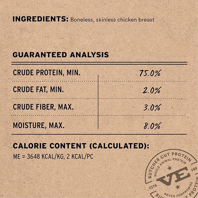 Vital Essentials Freeze Dried Dog Treats, Chicken Breast, 10 oz Bag | Single Ingredient, Premium Quality Protein, Grain-Free Training Treats, USA Made with U.S. & Globally Sourced Ingredients