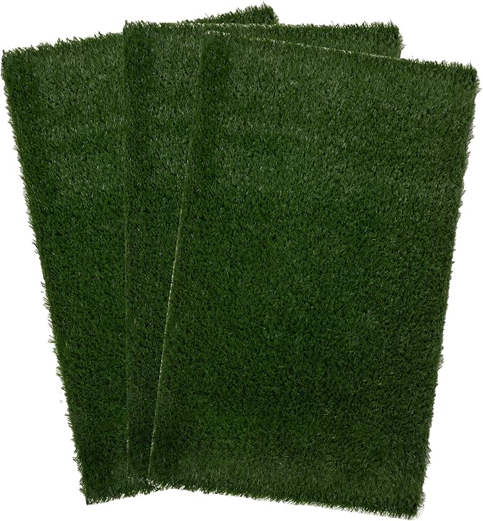PETMAKER Artificial Grass Pee Pads for Dogs, 3 Pack, 50.5” x 33” | Replacement Turf Artificial Grass Pads for Indoor and Outdoor Use, Washable Dog Litter Box for Puppy Potty Training