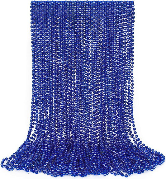 30PCS Blue Beads Necklace, Mardi Gras Beads Necklaces Stuff, 33" Festival 4th of July Blue Accessories, Fourth of July Accessories Wedding Birthday Party Parade Throw Supplies Decorations