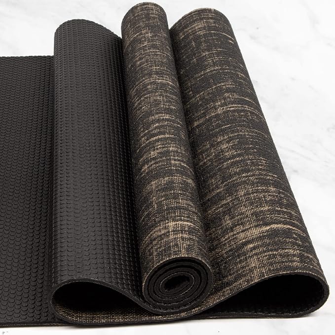 Myga Jute Yoga Mat, High Performance Vegan Floor Exercise Mat, Eco Friendly Biodegradable Yoga Mat with PVC Backing,72" x 24", 0.2" Thickness