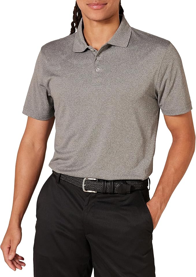 Amazon Essentials Men's Moisture Wicking Golf Polo Shirt, Short Sleeve, Slim-Fit, Quick-Dry, Active Wear