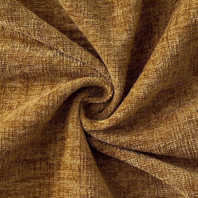 MIULEE Soft Chenille Lumbar Throw Pillow Covers Mustard 12x20 Pack of 2 | Modern Home Decor, Classic Decorative Pillows, Solid Dyed Cases, Boho Couch Cushion Covers for Sofa Bed Living Room